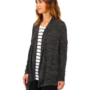 NWT MICHAEL STARS Regina Drapey Open Cardi Palisades Jersey Black